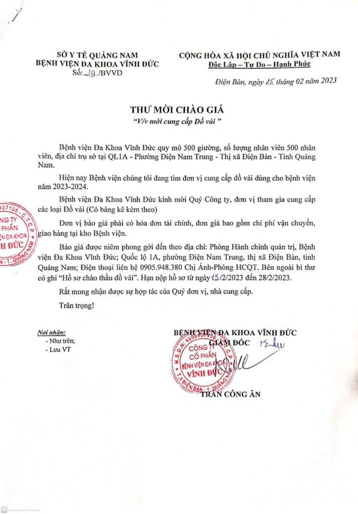 BỆNH VIỆN ĐA KHOA VĨNH ĐỨC