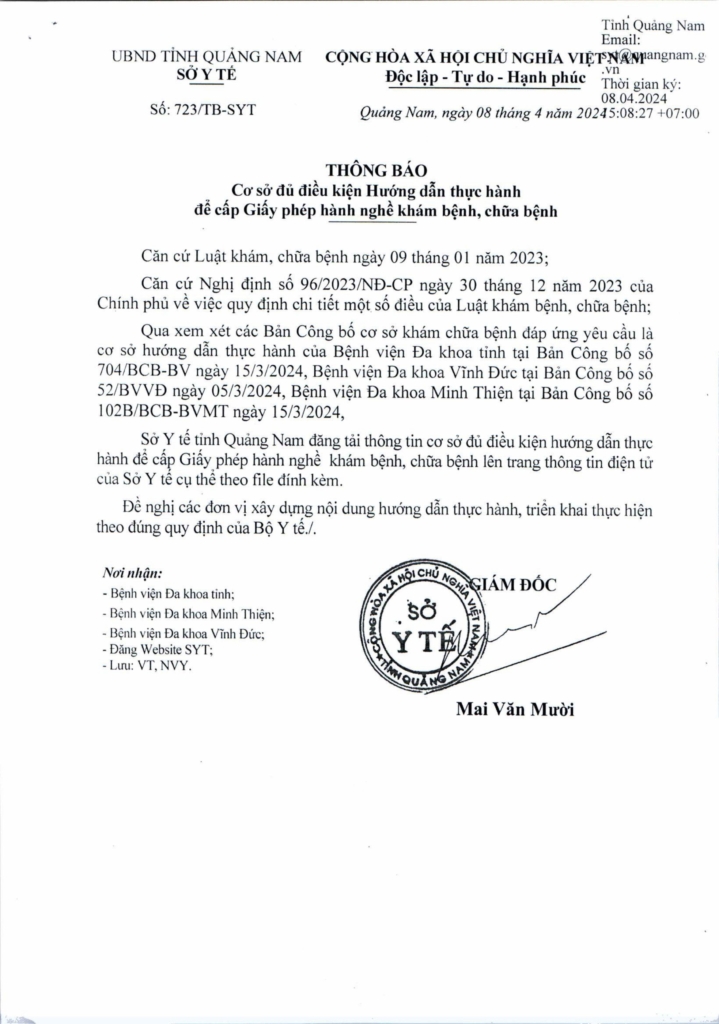 BỆNH VIỆN ĐA KHOA VĨNH ĐỨC