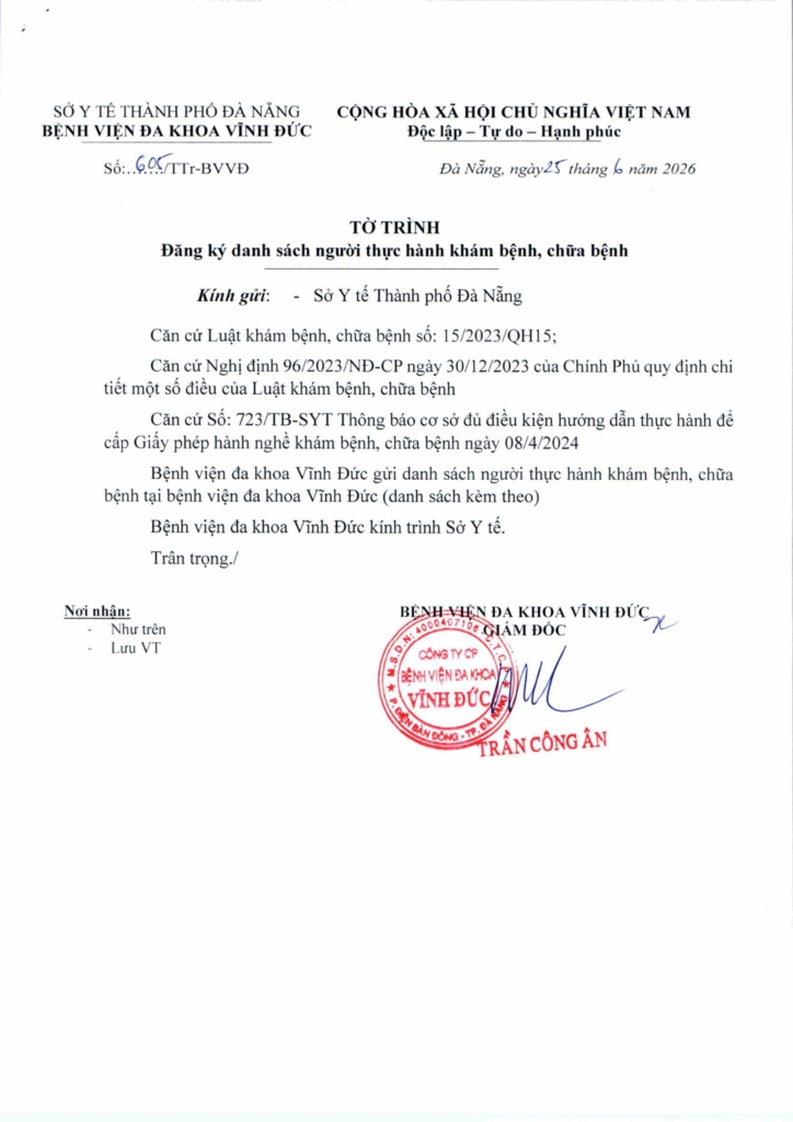 BỆNH VIỆN ĐA KHOA VĨNH ĐỨC